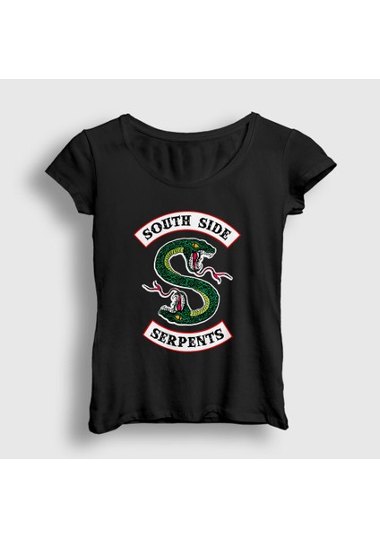 Kadın Siyah South Side Serpents Riverdale T-Shirt