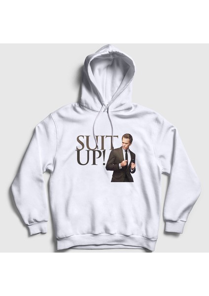 Unisex Beyaz Barney How I Met Your Mother Kapüşonlu Sweatshirt