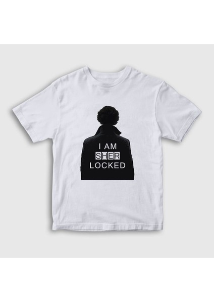 Unisex Çocuk Beyaz Sherlocked V2 Sherlock Holmes T-Shirt