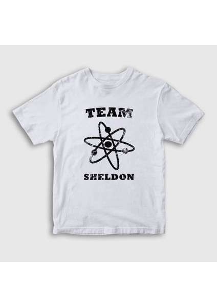 Unisex Çocuk Beyaz Team Sheldon The Big Bang Theory T-Shirt