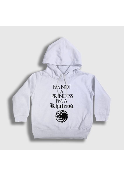 Unisex Çocuk Beyaz Princess Game Of Thrones Kapüşonlu Sweatshirt