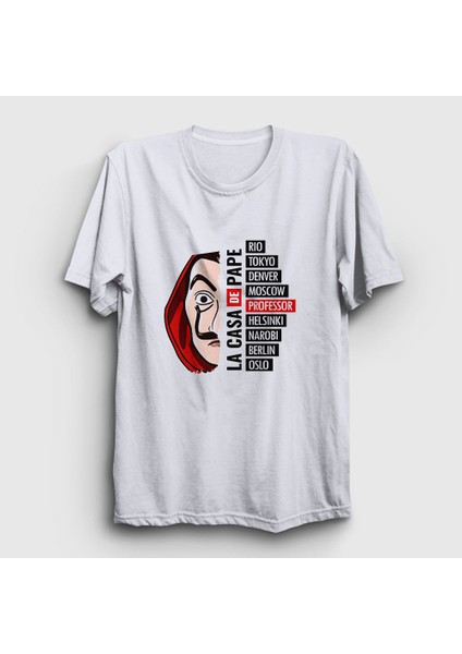 Unisex Beyaz Names V2 La Casa De Papel T-Shirt