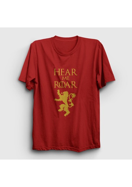 Unisex Kırmızı Roar Game Of Thrones T-Shirt
