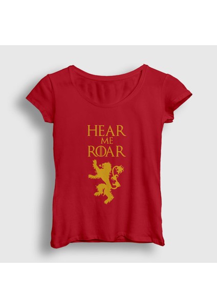 Kadın Kırmızı Roar Game Of Thrones T-Shirt