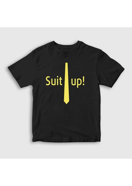Unisex Çocuk Siyah Suit Up How I Met Your Mother T-Shirt