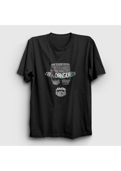 Unisex Siyah Wordart Breaking Bad T-Shirt