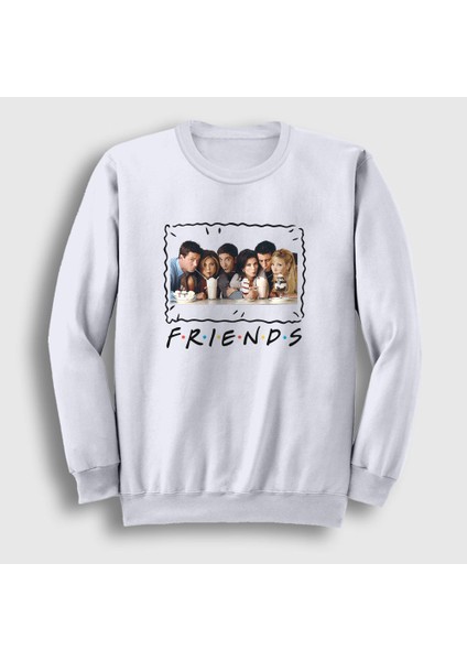 Unisex Beyaz Milkshake Friends Sweatshirt