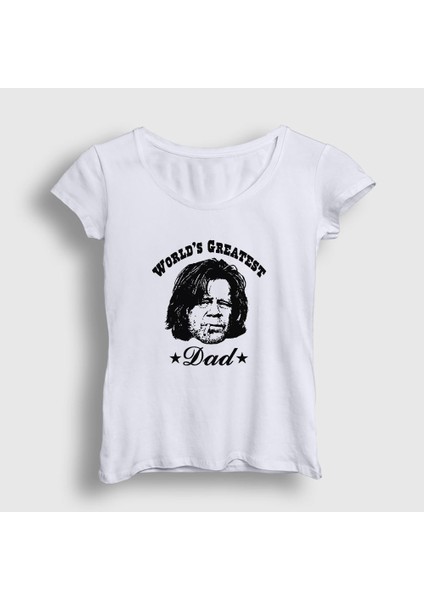 Kadın Beyaz Greatest Dad Shameless T-Shirt