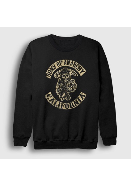 Unisex Siyah California V2 Sons Of Anarchy Sweatshirt