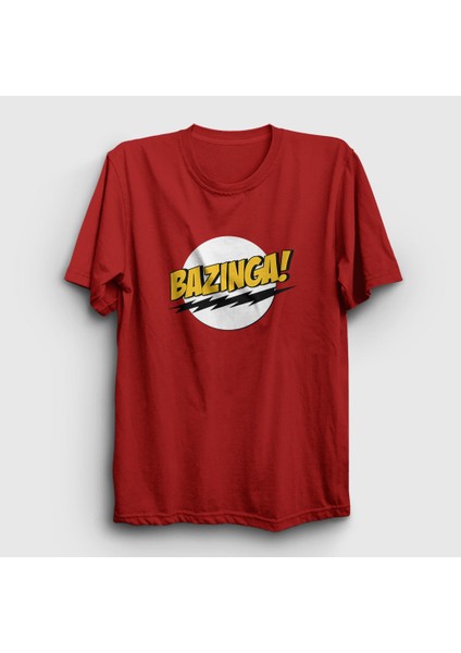 Unisex Kırmızı Bazinga The Big Bang Theory T-Shirt