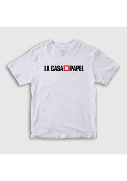 Unisex Çocuk Beyaz Logo La Casa De Papel T-Shirt