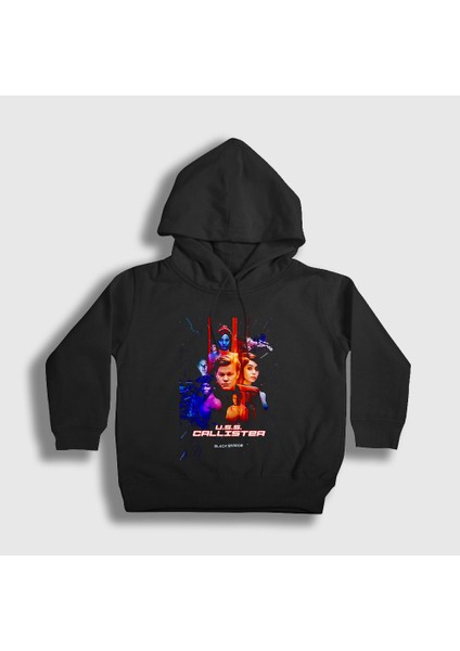 Unisex Çocuk Siyah Uss Callister Black Mirror Kapüşonlu Sweatshirt