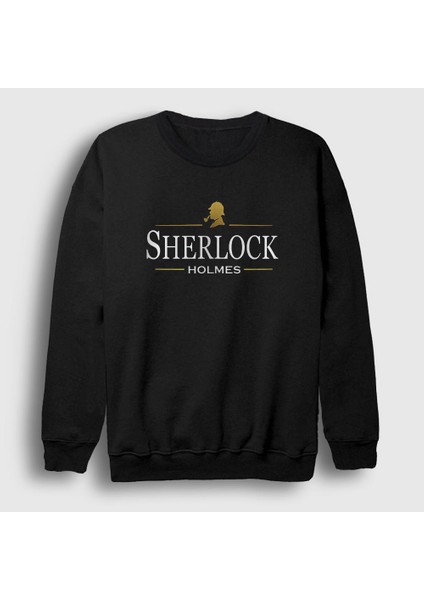 Unisex Siyah Logo Sherlock Holmes Sweatshirt