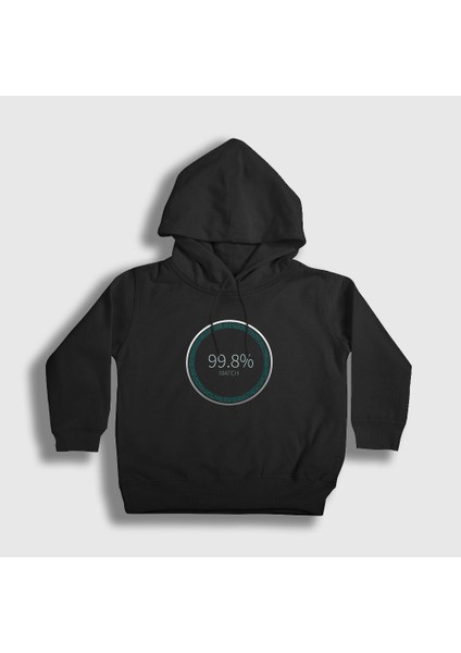 Unisex Çocuk Siyah Match Black Mirror Kapüşonlu Sweatshirt