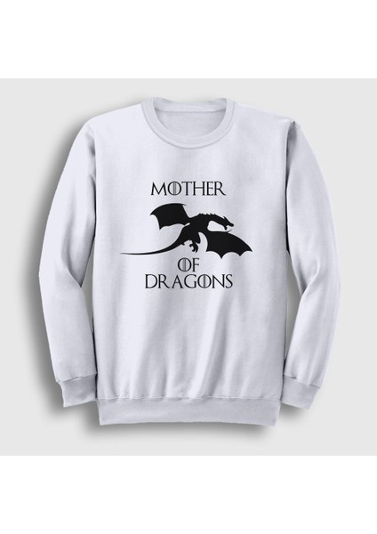 Unisex Beyaz Mother Of Dragons Game Of Thrones Sweatshirt