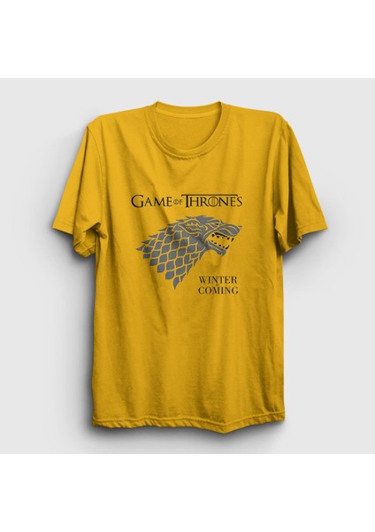 Unisex Sarı Stark Game Of Thrones T-Shirt