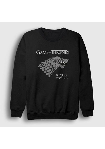 Unisex Siyah Stark Game Of Thrones Sweatshirt
