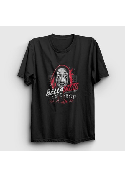 Unisex Siyah Bella Ciao La Casa De Papel T-Shirt