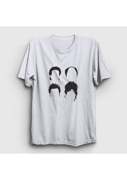Unisex Beyaz Heads Seinfeld T-Shirt