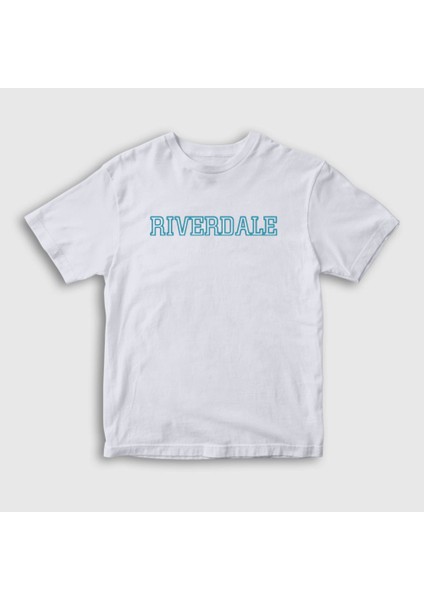 Unisex Çocuk Beyaz Logo Riverdale T-Shirt