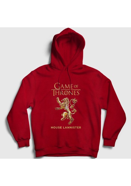Unisex Kırmızı Lannister Game Of Thrones Kapüşonlu Sweatshirt