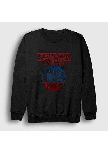 Unisex Siyah Night Stranger Things Sweatshirt
