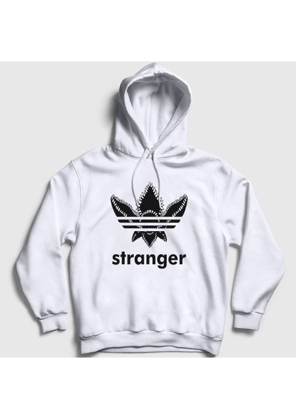 Unisex Beyaz Demogorgon Stranger Things Kapüşonlu Sweatshirt