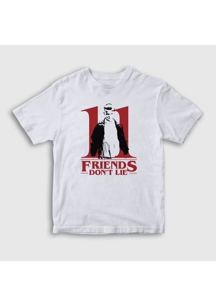 Unisex Çocuk Beyaz Eleven V2 Stranger Things T-Shirt