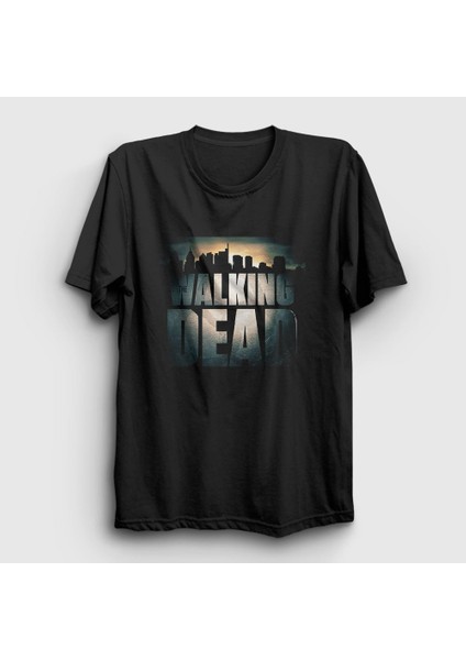 Unisex Siyah Logo The Walking Dead T-Shirt