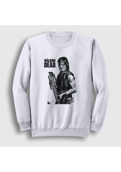 Unisex Beyaz Daryl Dixon The Walking Dead Sweatshirt