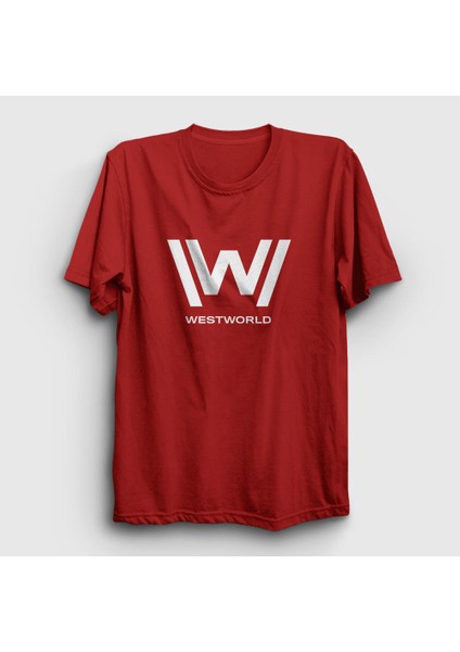 Unisex Kırmızı Logo V2 Westworld T-Shirt