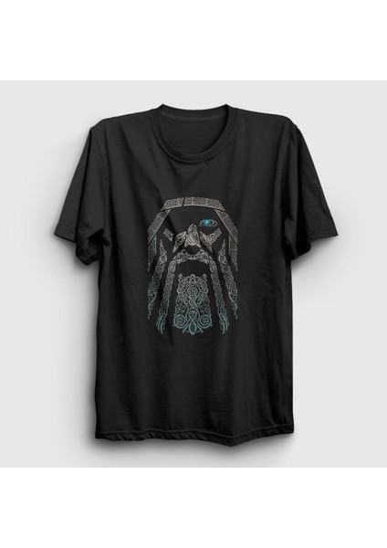 Unisex Siyah Odin Vikings T-Shirt