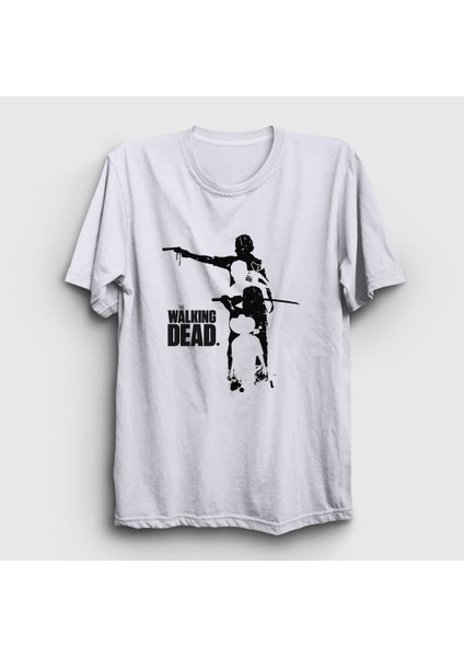 Unisex Beyaz Silhouettes The Walking Dead T-Shirt