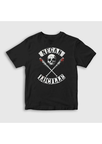 Unisex Çocuk Siyah Negan V3 The Walking Dead T-Shirt