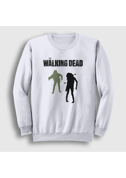 Unisex Beyaz Zombies V2 The Walking Dead Sweatshirt
