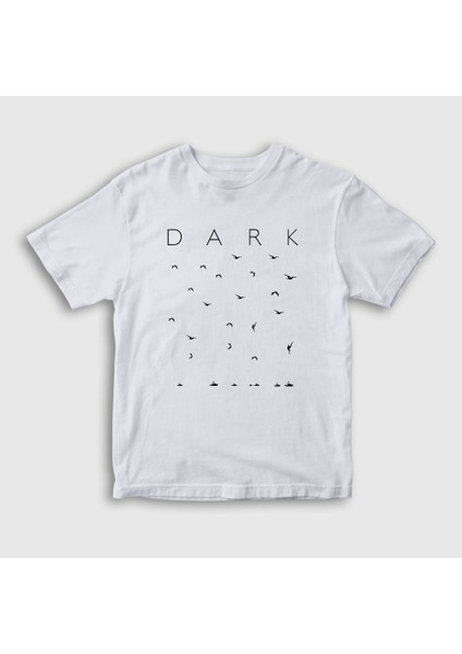 Unisex Çocuk Beyaz Birds Dark T-Shirt