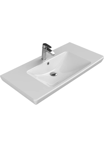 Cerastyle Turkuaz Porto D Etajerli Lavabo 95  cm (Derınlık 48  Cm)