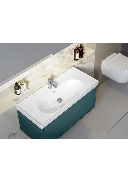 Cerastyle Turkuaz Arya Etajerli Lavabo 80*45  cm