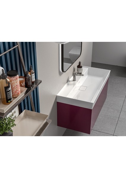 Cerastyle Turkuaz Sharp Etajerli Lavabo 80*48 cm