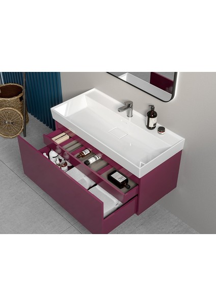 Cerastyle Turkuaz Sharp Etajerli Lavabo 80*48 cm