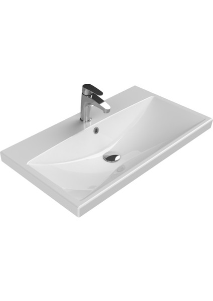Cerastyle Turkuaz Etajerli Lavabo 80 x 45 cm