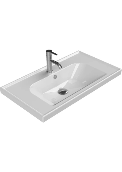 Cerastyle Turkuaz Seramik Frame Etajerli Lavabo 80 x 45  cm