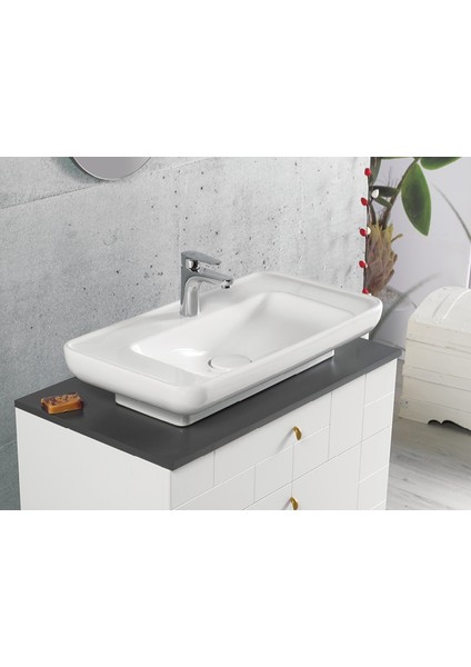 Cerastyle Turkuaz Lal Tezgah Üstü Lavabo 80*42 cm fiyatları