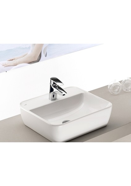 Cerastyle Turkuaz One Tezgah Üstü Lavabo Lavabo 55*45 cm (B.delıklı)