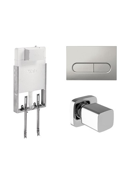 Versus Gömme Rezervuar Seti (Mat Krom Capsule Panel + V200 Stop Valf)