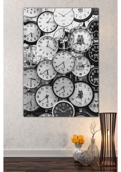Saatler Temalı Dekoratif Kanvas Tablo, Kafe ve Bürolar Için Uygun