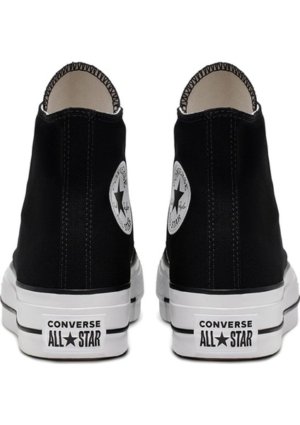 Chuck Taylor All Star Platform Canvas 560845C Unisex SİYAH/BEYAZ Günlük Sneaker Ayakkabı