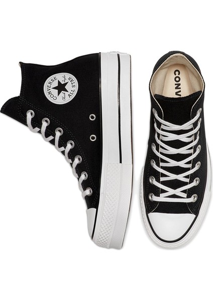 Chuck Taylor All Star Platform Canvas 560845C Unisex SİYAH/BEYAZ Günlük Sneaker Ayakkabı