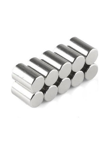 6 x 10 mm Çap: 6 Mm, Kalınlık : 10 mm Yuvarlak Neodyum Mıknatıs
