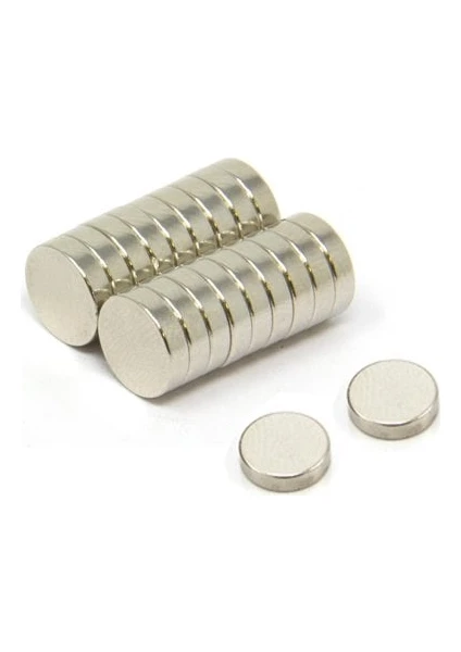 TR Magnet 8 x 2 mm Çap: 8 Mm, Kalınlık : 2 mm Yuvarlak Neodyum Mıknatıs